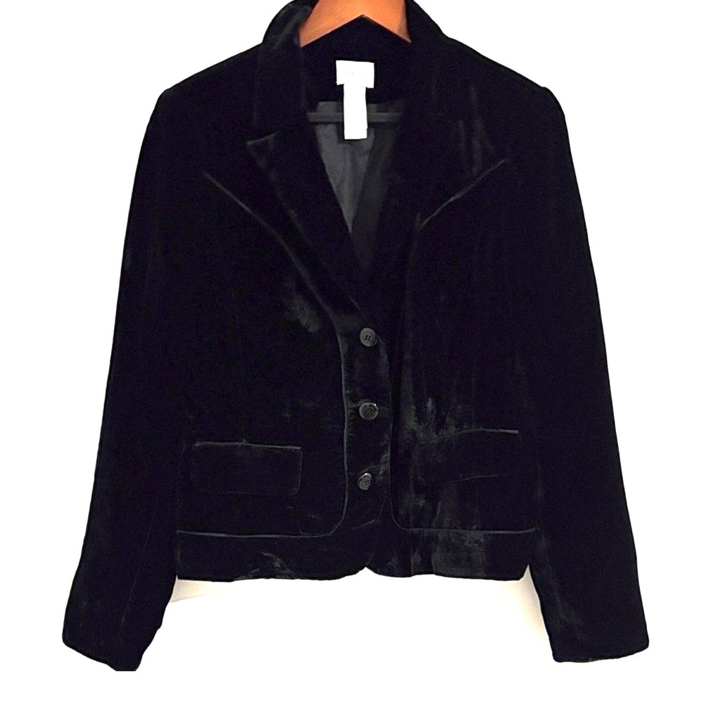 Emma James Size M Black Velvet Blazer, Super Cute 🥰